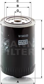 Mann-Filter W 940/20 - Filtro olio www.autoricambit.com