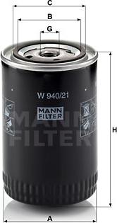 Mann-Filter W 940/21 - Filtro olio www.autoricambit.com