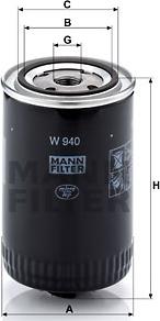 Mann-Filter W 940 - Filtro olio www.autoricambit.com