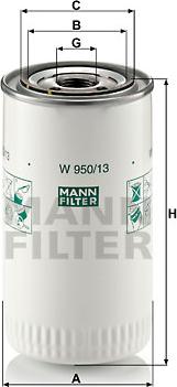 Mann-Filter W 950/13 - Filtro olio www.autoricambit.com