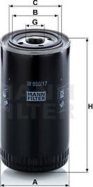 Mann-Filter W 950/17 - Filtro olio www.autoricambit.com