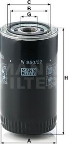 Mann-Filter W 950/22 - Filtro olio www.autoricambit.com