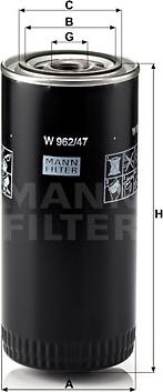Mann-Filter W 962/47 - Filtro olio www.autoricambit.com