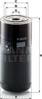 Mann-Filter W 962/28 - Filtro olio www.autoricambit.com