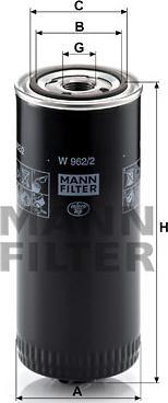 Mann-Filter W 962/2 - Filtro olio www.autoricambit.com