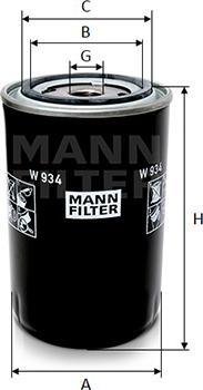 Mann-Filter W 934 - Filtro olio www.autoricambit.com