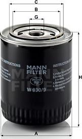 Mann-Filter W 930/9 - Filtro olio www.autoricambit.com