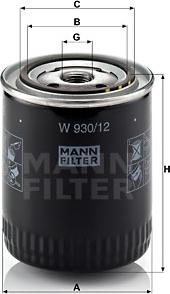 Mann-Filter W 930/12 - Filtro olio www.autoricambit.com