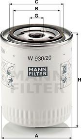 Mann-Filter W 930/20 - Filtro olio www.autoricambit.com