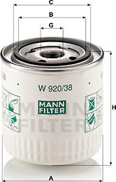 Mann-Filter W 920/38 - Filtro olio www.autoricambit.com