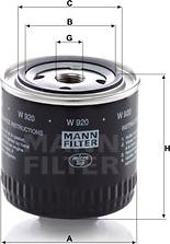 Mann-Filter W 920 - Filtro olio www.autoricambit.com