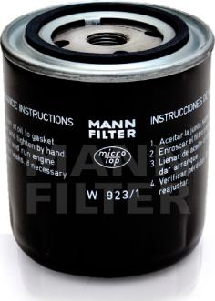 Mann-Filter W 923/1 - Filtro olio www.autoricambit.com