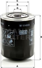 Mann-Filter W 1140/2 - Filtro olio www.autoricambit.com