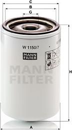 Mann-Filter W 1150/7 - Filtro olio www.autoricambit.com