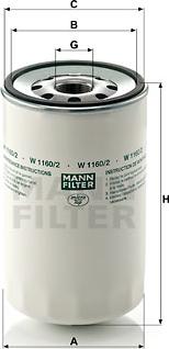 Mann-Filter W 1160/2 - Filtro olio www.autoricambit.com