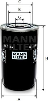 Mann-Filter W 1167 - Filtro olio www.autoricambit.com