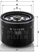 Mann-Filter W 1114/80 - Filtro olio www.autoricambit.com