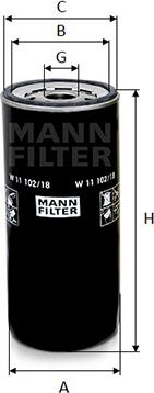 Mann-Filter W 11 102/18 - Filtro olio www.autoricambit.com