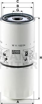 Mann-Filter W 11 102/34 - Filtro olio www.autoricambit.com