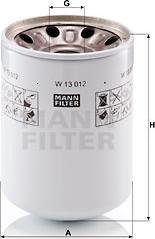 Mann-Filter W 13 012 - Filtro, Sistema idraulico di lavoro www.autoricambit.com