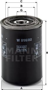 Mann-Filter W 816/80 - Filtro olio www.autoricambit.com