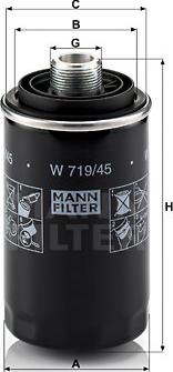 Mann-Filter W 719/45 - Filtro olio www.autoricambit.com