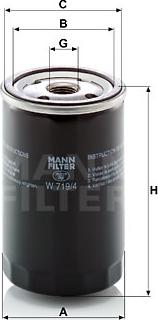 Mann-Filter W 719/4 - Filtro olio www.autoricambit.com