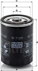 Mann-Filter W 713/9 - Filtro olio www.autoricambit.com