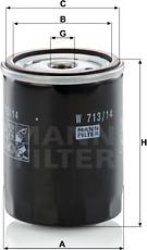 Mann-Filter W 713/14 - Filtro olio www.autoricambit.com