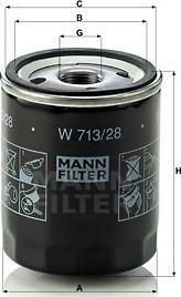 Mann-Filter W 713/28 - Filtro olio www.autoricambit.com