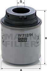 Mann-Filter W 712/94 - Filtro olio www.autoricambit.com