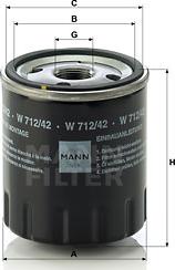 Mann-Filter W 712/42 - Filtro olio www.autoricambit.com