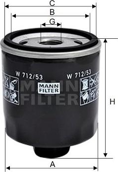 Mann-Filter W 712/53 - Filtro olio www.autoricambit.com