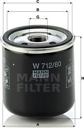 Mann-Filter W 712/80 - Filtro olio www.autoricambit.com