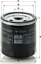 Mann-Filter W 712/20 - Filtro olio www.autoricambit.com