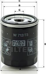 Mann-Filter W 712/73 - Filtro olio www.autoricambit.com