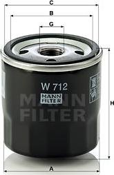 Mann-Filter W 712 - Filtro olio www.autoricambit.com