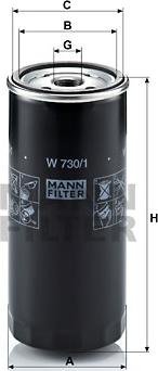 Mann-Filter W 730/1 - Filtro olio www.autoricambit.com