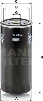 Mann-Filter W 730/3 - Filtro olio www.autoricambit.com