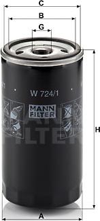 Mann-Filter W 724/1 - Filtro olio www.autoricambit.com