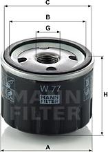 Mann-Filter W 77 - Filtro olio www.autoricambit.com