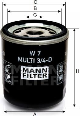 Mann-Filter W 7 MULTI 3/4-D - Filtro olio www.autoricambit.com
