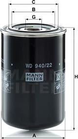 Mann-Filter WD 940/22 - Filtro, Sistema idraulico di lavoro www.autoricambit.com