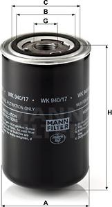 Mann-Filter WK 940/17 - Filtro carburante www.autoricambit.com