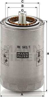 Mann-Filter WK 943/1 - Filtro carburante www.autoricambit.com