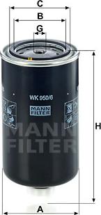 Mann-Filter WK 950/6 - Filtro carburante www.autoricambit.com