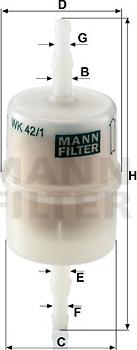 Mann-Filter WK 42/1 - Filtro carburante www.autoricambit.com