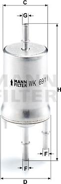 Mann-Filter WK 69/1 - Filtro carburante www.autoricambit.com