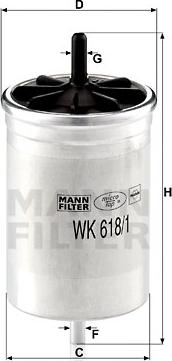 Mann-Filter WK 618/1 - Filtro carburante www.autoricambit.com