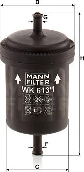 Mann-Filter WK 613/1 - Filtro carburante www.autoricambit.com